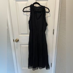 Who What Wear Black Ruffle Lined Dress - Small